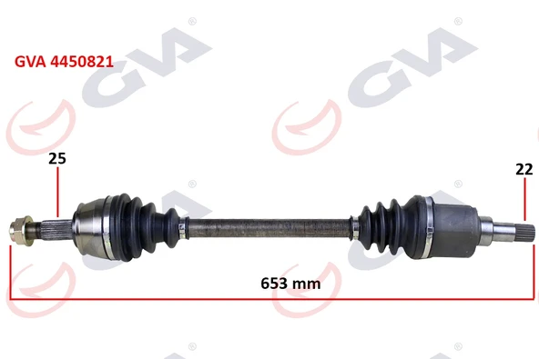 GVA 4450821 KOMPLE AKS SOL BIPPER 1.4 HDI 07 > 653mm 3272.SL ürün görseli 1
