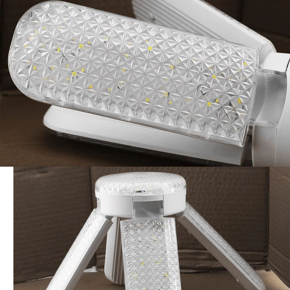 Dört Pervaneli Tasarruflu Ampul 60 W Led Lamba Beyaz E27 Duy 5400 Lümen Uzun Ömürlü 220 Volt 1 Adet - Resim 6