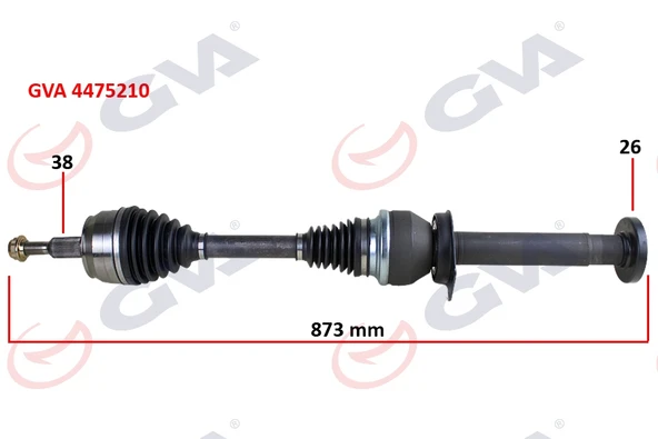 GVA 4475210 KOMPLE AKS SAĞ TRANSPORTER T5 2.5 TDİ 03-11 6 VİTES 880mm DÜZ VİTES 7H0407272AC-7H0407272AL-7H0407452AV ürün görseli 1