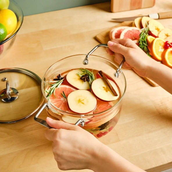 Karaca Amore Borosilikat Cam Derin Tencere 18 Cm - Resim 3