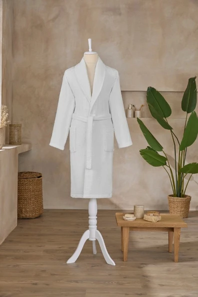 Özdilek Colourist Beyaz XXL Beden Şalyaka Tek Bornoz