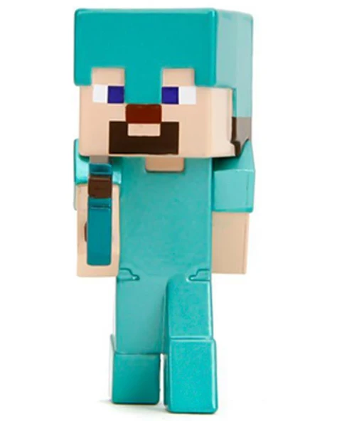 Minecraft Metal Tekli Figür Steve in Diamond Armor - Resim 2