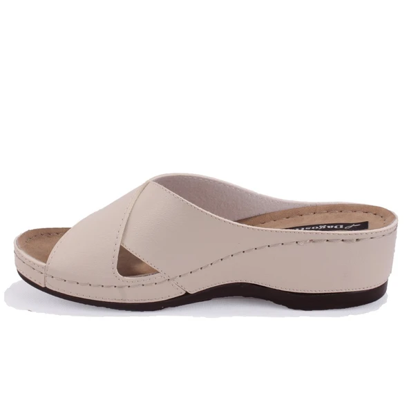 Dagoster DZA37-1802 Bej Günlük Ortopedik Kadın Terlik - Resim 3
