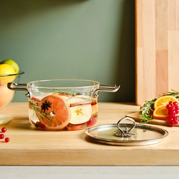 Karaca Amore Borosilikat Cam Derin Tencere 18 Cm - Resim 9