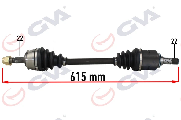 GVA 4490236 KOMPLE AKS SOL OPEL CORSA D 06>14 CORSA E 14>19 ADAM 12>19 1.0-1.2-1.4 22x22x615 13149830-374789-95518746-5374177 ürün görseli