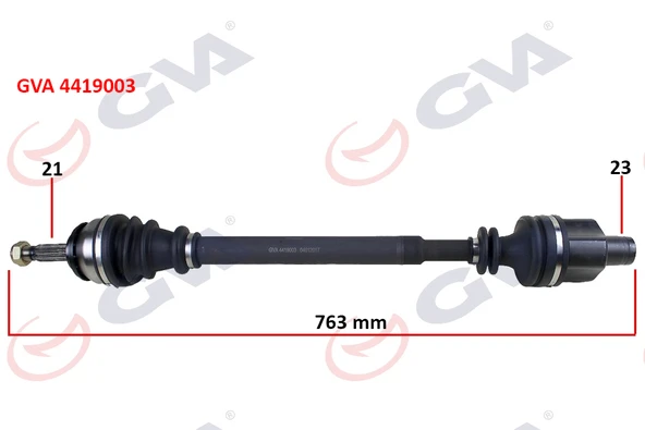 GVA 4419003 KOMPLE AKS SAĞ DACIA LOGAN 06> SANDERO 08> 1.4-1.6 763mm BENZİNLİ 6001547029-8200484373-8200985007 ürün görseli 1