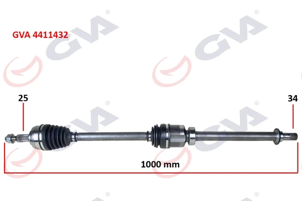 GVA 4411432 KOMPLE AKS SAĞ MEGANE IV 1.5DCI 16- EURO6 A-T 1000mm 391001137R ürün görseli 1