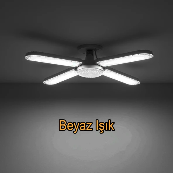 Dört Pervaneli Tasarruflu Ampul 60 W Led Lamba Beyaz E27 Duy 5400 Lümen Uzun Ömürlü 220 Volt 1 Adet - Resim 8