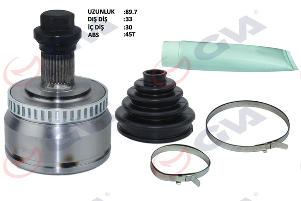 GVA 4475120K AKS KAFASI DIŞ ÖN A4-PASSAT 1.8T 96-01 ABS Lİ 45 DİŞ 33x30x53 92mm 8D0498099B-8D0498099-8D0407305G ürün görseli 1
