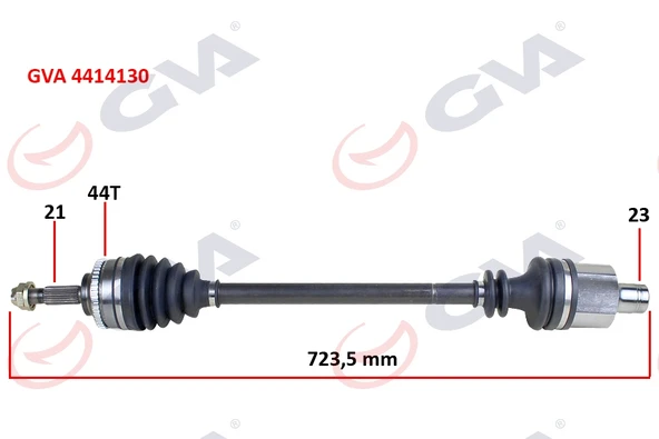 GVA 4414130 KOMPLE AKS SAĞ CLIO II 1.5DCI 98-05 ABS Lİ 44DİŞ 728mm YAYLI 8200240430-8200534580-391004165R ürün görseli