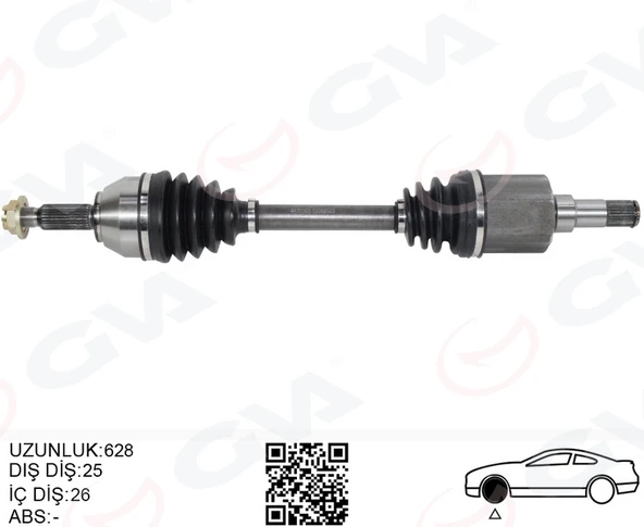 GVA 4433103 ON AKS KOMPLE SOL TRANSIT CONNECT 1.8 TDCI 02>14 75 -90-110PS 628mm 2T143B437CD-9T163B437AA ürün görseli