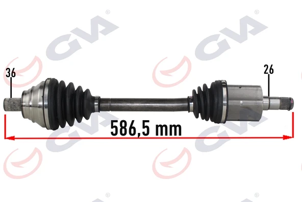 GVA 4475053 KOMPLE AKS SOL GOLF VI 1.6i AUTO. 08-13 587mm 1K0407271CQ-1K0407451PX ürün görseli 1