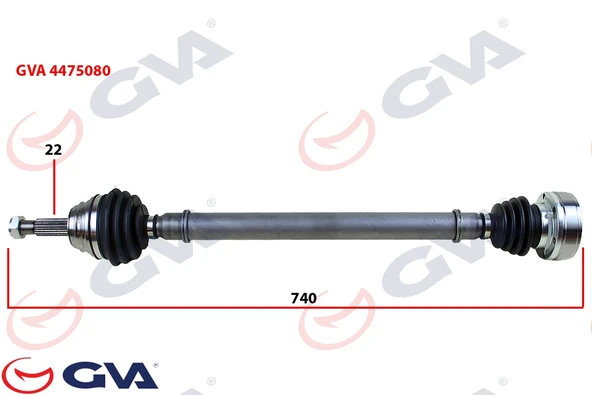 GVA 4475080 KOMPLE AKS SAĞ POLO 1.6 94-99 740mm 6N0407450X-6N0407272X-6N0407272 ürün görseli