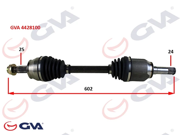 GVA 4428100 KOMPLE AKS SOL MİLLİ AKS LALE Lİ GRANDE PUNTO 1.3 MTJ 05- 75HP 602mm 5180626-51810626-51961297-374943 ürün görseli 1