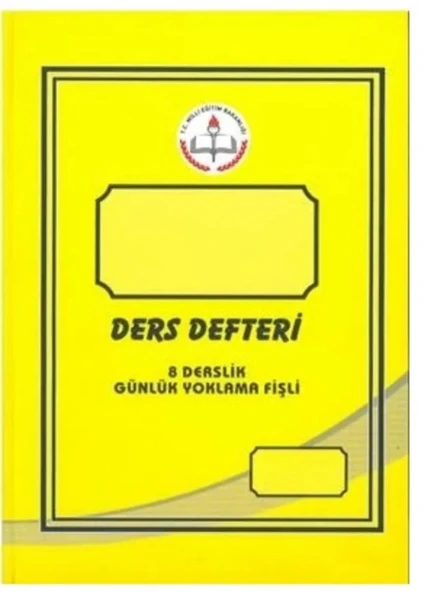 Ders Defteri 8 Derslik Günlük Yoklamalı 200 Sayfa Sert Kapak  sarı