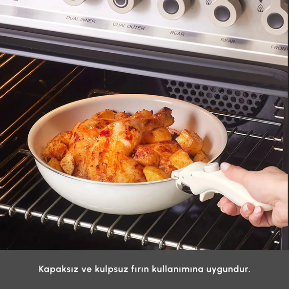 Karaca x Refika Swiss Crystal Almond Cream Easy Clip 7 Parça Tencere Seti - Resim 11