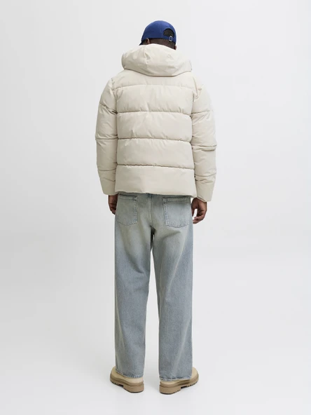 JACK JONES Erkek Kolu Yazı Baskılı Şişme Mont 12283517 - Resim 5