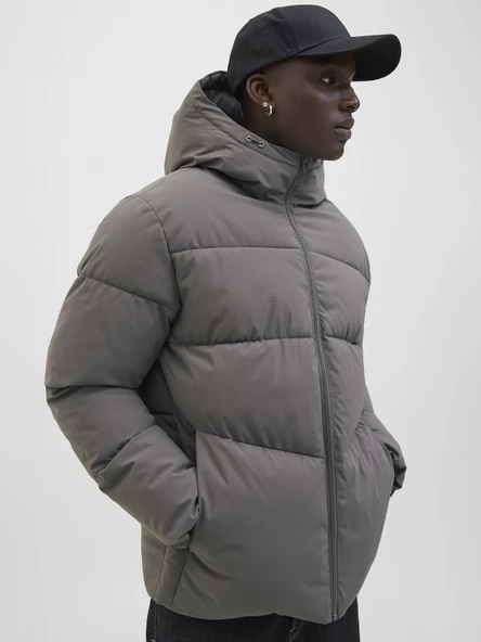 JACK JONES Erkek Kolu Yazı Baskılı Şişme Mont 12283517 - Resim 2