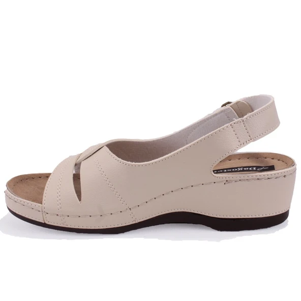 Dagoster DZA37-1817 Bej Günlük Ortopedik Kadın Sandalet - Resim 3