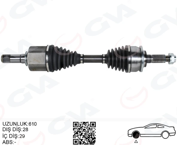 GVA 4438003 ÖN AKS KOMPLE SOL FORD RANGER TKE 11> 2.2 TDCI 4 4 AB393A428CC-1749219-UF9T2560XB ürün görseli