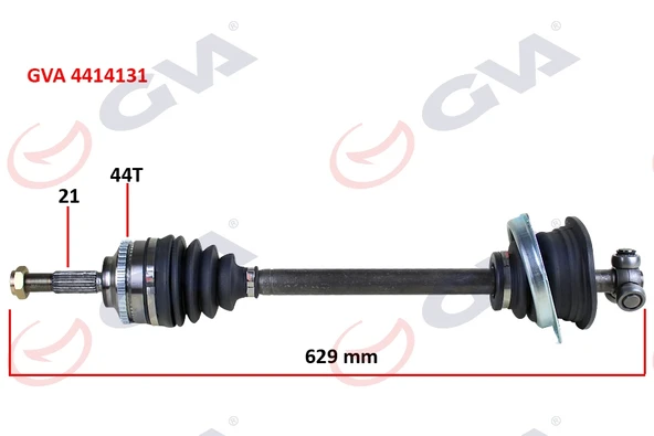 GVA 4414131 KOMPLE AKS SOL CLIO II 1.5DCI 98-05 ABS Lİ 44DİŞ 629mm YAYLI 8200534635-8200571876-8200613822 ürün görseli 1