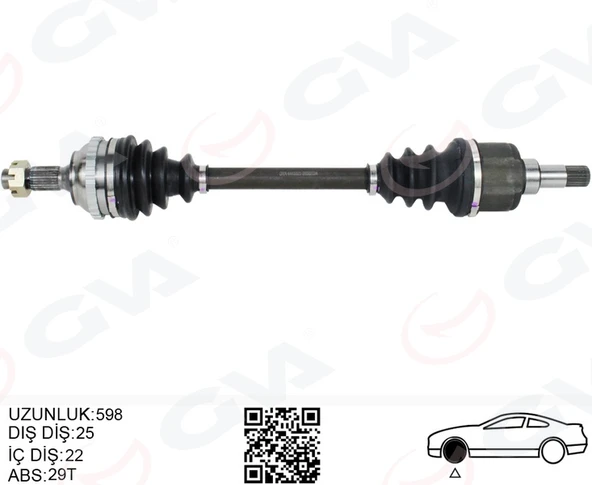 GVA 4443325 KOMPLE AKS SOL ON PEUGEOT 306 7B.N3.N5 1.6i M-T ABSLI 29 DIS 93-02 3272.W2-3272.3G-3272.1H ürün görseli 1