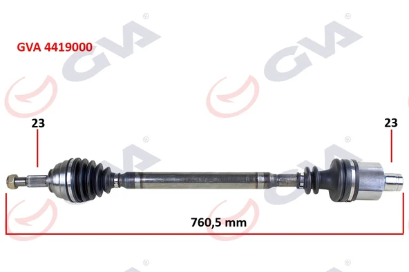 GVA 4419000 KOMPLE AKS SAĞ DACIA LOGAN-SANDERO 1.5 DCİ 04-12 760mm 8200503359-7711497480-8200499306 ürün görseli