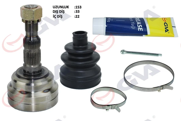 GVA 4490005K AKS KAFASI DIŞ ASTRA G-ZAFIRA A 1.4/1.6 16V 98-05 33x22x52 153.5mm 90538427-374002 ürün görseli 1