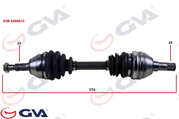 GVA 4490015 KOMPLE AKS SOL ASTRA H 1.3 CDTI 04 > 570mm 374549 ürün görseli 1