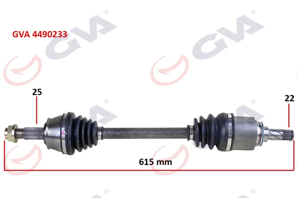 GVA 4490233 KOMPLE AKS SOL CORSA D 1.3 CDTI 06 > DTJ 615mm 374792-13150502 ürün görseli 1