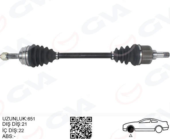 GVA 4443323 KOMPLE AKS SOL PEUGEOT P208 12>19 CITROEN C3 16> 1.0-1.2-1.4-1.6 VTI 1.4 HDI-1.6 BlueHDI 21x22x665 9803959580-9801611180-1607237280 ürün görseli 1
