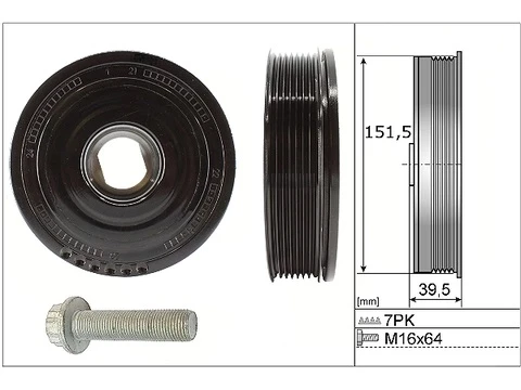 INA 544017720 KRANK KASNAĞI RENAULT TRAFIC III 15> MEGANE IV 15> TALISMAN 15> SC NIC IV 15> OPEL VIVARO B 15> 1.6dCi R9M 7 KANAL 123032762R-4423032 ürün görseli 1