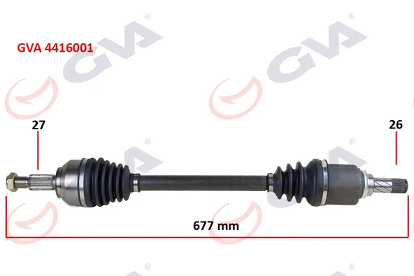 GVA 4416001 KOMPLE AKS SOL KANGOO III 08> 1.5dCi 677mm 8200687739 ürün görseli 1