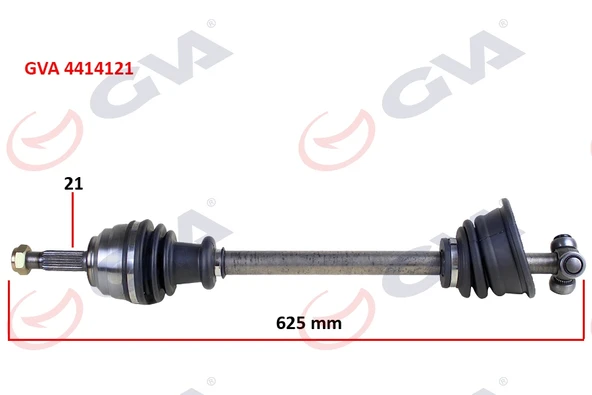 GVA 4414121 KOMPLE AKS SOL KANGOO 1.9DTI 98-08 625mm 7701352771-7711135243 ürün görseli 1