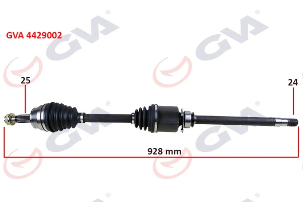 GVA 4429002 KOMPLE AKS SAĞ DOBLO 1.9 JTD 01> DOBLO-ALBEA 1.3 MTJ 05> 928mm 46307678 ürün görseli