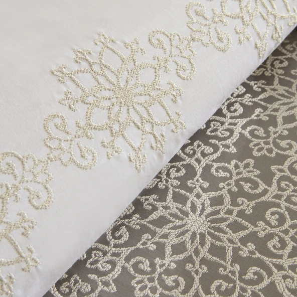 Karaca Home Rosette 8 Parça Çift Kişilik Çeyiz Seti Antrasit - Resim 7