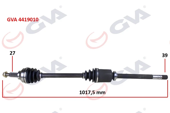 GVA 4419010 KOMPLE AKS SAĞ TRAFIC II-OPEL VIVARO 1.9 DCI 01 > 1017mm 8200169291-8200069146-91166707 ürün görseli 1