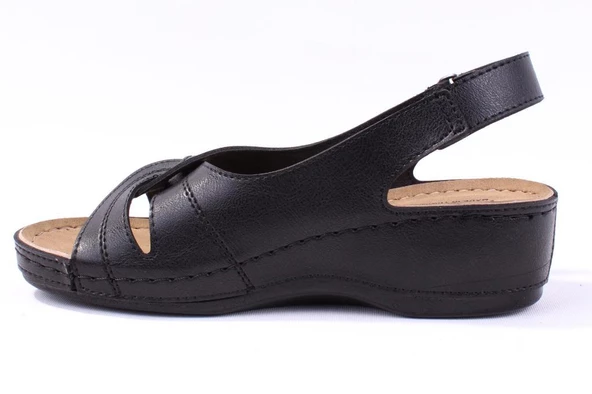 Dagoster DZA37-1817 Siyah Günlük Ortopedik Kadın Sandalet - 3