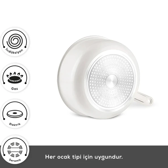 Karaca x Refika Swiss Crystal Almond Cream Easy Clip 9 Parça Tencere Seti - Resim 7