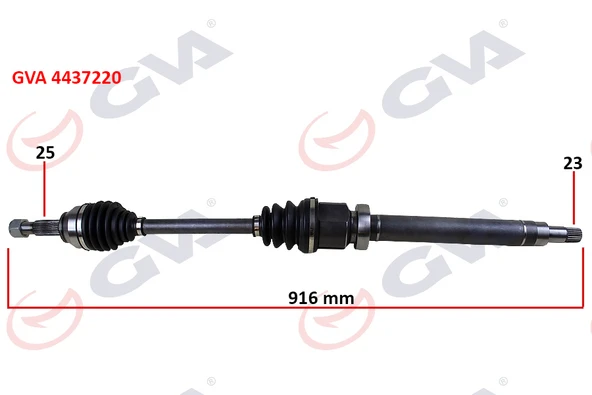 GVA 4437220 ÖN AKS KOMPLE SAĞ FIESTA V 1.4 TDCI 02>08 FUISON 1.4 TDCI FIESTA VII 08>12 1.25-1.4TDCI- 1..5 TDCI-1.6 TDCI 916mm 2S613B436AG-8V513B436AAE ürün görseli 1