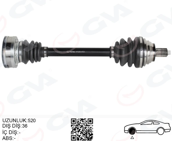 GVA 4475283 KOMPLE AKS ÖN SOL GOLF-LEON-JETTA-PASSAT 1.6 TDİ TDİ 04-14 KISA CAYB-CAYC 1.6 TDİ 1K0407271AT-1K0407271CP-1K0407451FX ürün görseli 1