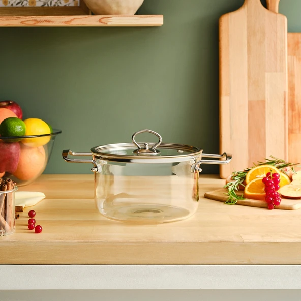 Karaca Amore Borosilikat Cam Derin Tencere 18 Cm - Resim 8