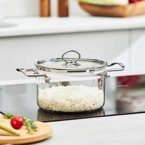 Karaca Amore Borosilikat Cam Derin Tencere 18 Cm - Resim 10