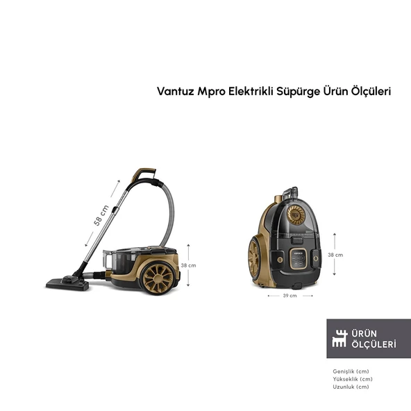 Karaca Vantuz Mpro Elektrikli Süpürge Walnut Brown - Resim 3