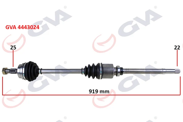 GVA 4443024 KOMPLE AKS SAĞ PEUGEOT 306 1.6 93-00 919mm 3273.Z5-3273.G3-3273.Q1 ürün görseli