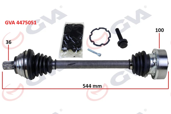 GVA 4475051 KOMPLE AKS SOL GOLF 5/6-A3-LEON-OCTAVIA 1.6 102 hp MAN. 544mm 1K0407271DJ-1K0407451JX ürün görseli