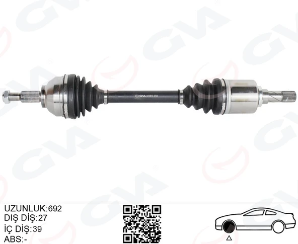 GVA 4419613 ÖN AKS SOL RENAULT TRAFIC II 01>14 2.0dCi OPEL VİVARO 01>14 2.0CDTI 8200776537-391016100R-8200776538 ürün görseli