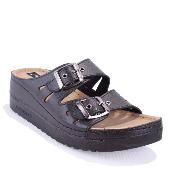 Dagoster DZA37-3001 Siyah  Günlük Ortopedik  Kadın Terlik