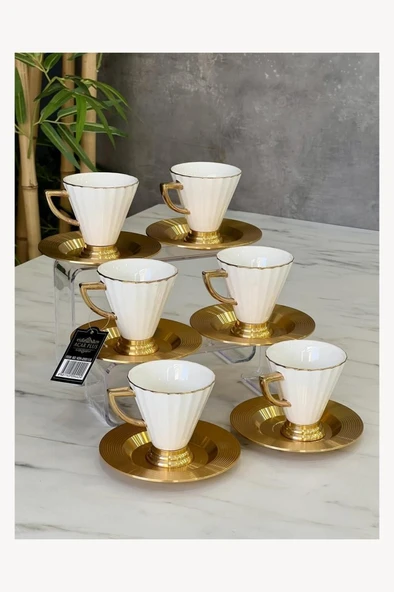 Acar Koh-05011 Alice Porselen 6 Lı Fincan Seti 90 ml Siyah ürün görseli 1