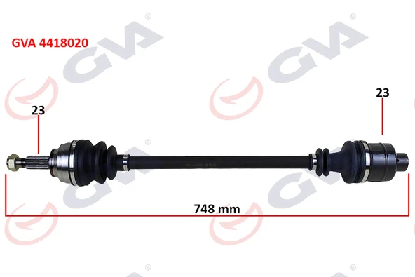 GVA 4418020 KOMPLE AKS SAĞ LAGUNA I 1.6 16V 93-01 747mm 7711130057-7701471377-8200024622 ürün görseli 1